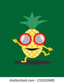 PINEAPPLE DANCING ICON VECTOR LOGO