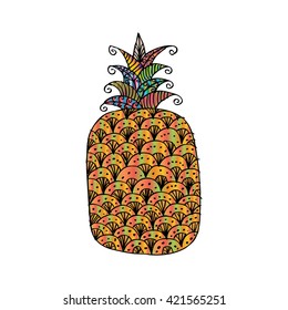 Pineapple with decorative style.