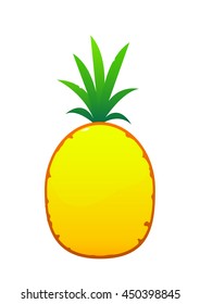 pineapple delicious juicy bright cartoon object inside