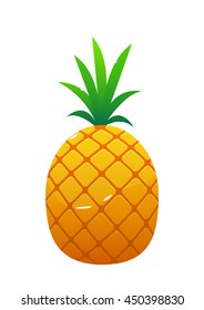 pineapple delicious juicy bright object cartoon front