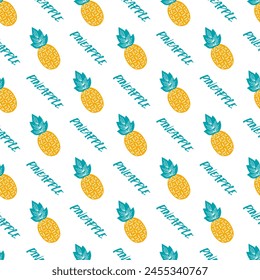 Pineapple Delight Paradise Seamless Vector Pattern can be use for background and apparel design