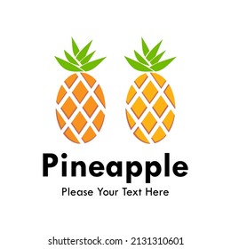 Pineapple design logo template illustration