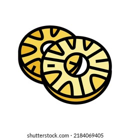 pineapple dessert color icon vector. pineapple dessert sign. isolated symbol illustration