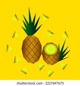 Pineapple  digital vector art poster