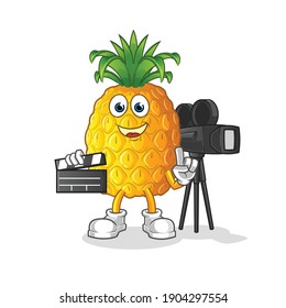 pineapple director mascot. cartoon vector