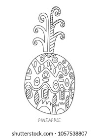 Pineapple doodle element