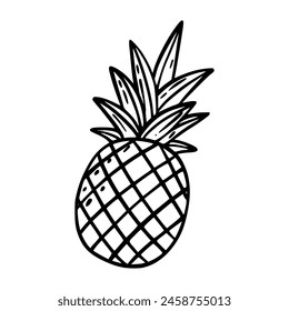 A pineapple. Doodle icon on white background.