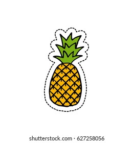 pineapple doodle icon, sticker