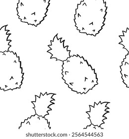 pineapple doodle pattern. pineapple background. pineapple summer pattern. pineapple seamless pattern background for design, fabric print or wrapping paper.