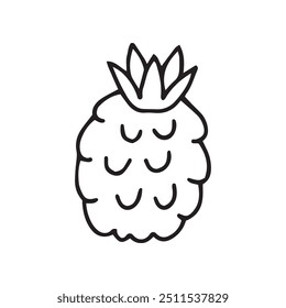 Piña en estilo doodle, Ilustración vectorial