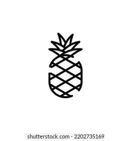 Pineapple Dotted Line Icon Vector Illustration Logo Template. Suitable For Many Purposes.