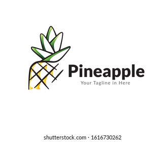 Pineapple drawing art classic style logo design inspiration