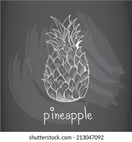 Pineapple drawing on chalkboard