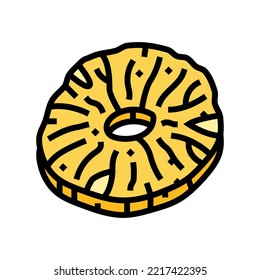 vectores de ícono de color de fruta seca de piña. signo de fruta seca de piña. ilustración de símbolo aislado