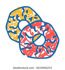 pineapple dried fruit doodle icon sketch vector. pineapple dried fruit sign. isolated symbol illustration