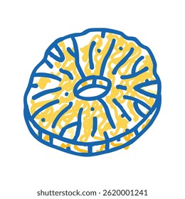 abacaxi fruta seca ícone doodle esboço vetor. abacaxi fruta seca sinal. ilustração símbolo isolado