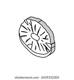pineapple dried fruit isometric icon vector. pineapple dried fruit sign. isolated symbol illustration
