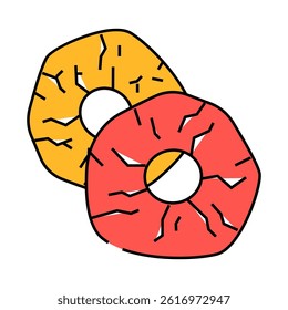 pineapple dried fruit line icon vector. pineapple dried fruit sign. isolated symbol illustration
