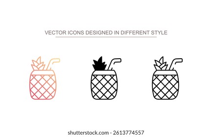 Pineapple drink icon design with white background stock illustration