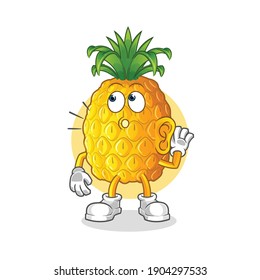 pineapple eavesdropping vector. cartoon character