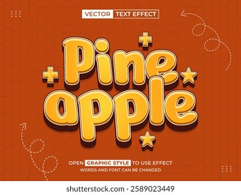 pineapple editable text, text effect, 3d text for title
