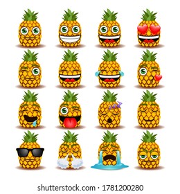 Pineapple emoji with any expression. best for chatting sticker.