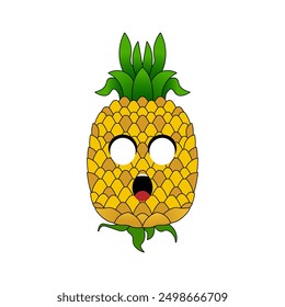 Pineapple emoticon illustration vector. Illustration isolated on white backgrounds