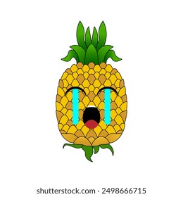 Pineapple emoticon illustration vector. Illustration isolated on white backgrounds
