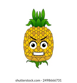 Pineapple emoticon illustration vector. Illustration isolated on white backgrounds