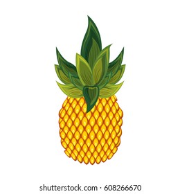 pineapple exotic fruit icon vector illustration design