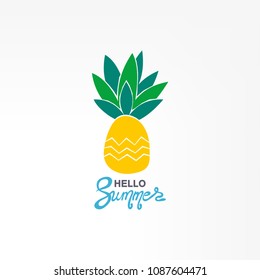 Pineapple. Exotic fruit. Vector illustration