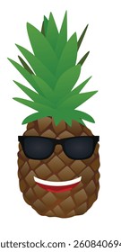 Pineapple face character. Funny icon. vector