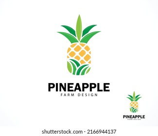 pineapple farm logo creative design concept food vegetables