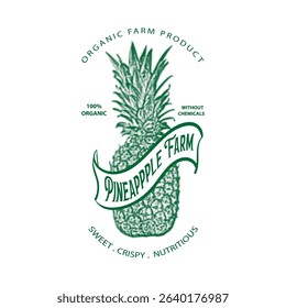 pineapple farm logo for label farm product brand