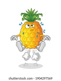  pineapple fart jumping illustration. character vector