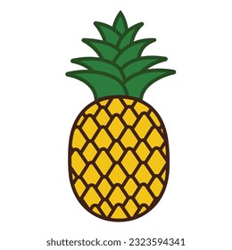 Pineapple flat con isolated on white background