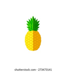 Pineapple - flat design, web icon, vector illustration
