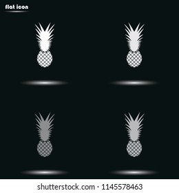 Pineapple flat grayscale vector icon.