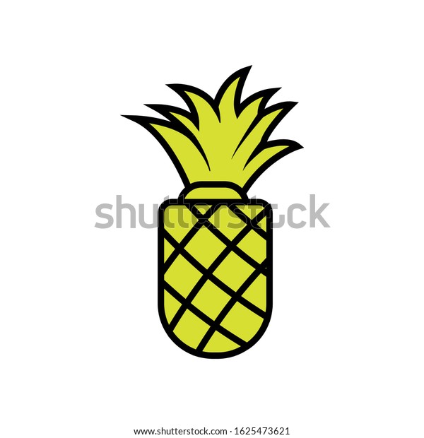 Pineapple Flat Icon Design Template Illustrator Stock Vector Royalty Free