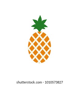 Pineapple flat icon isolated on white background. Simple vector fruit symbol