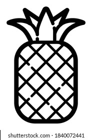 Pineapple Flat Icon Isolated On White Background