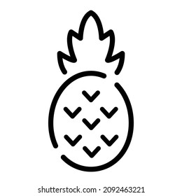 Ananas flaches Symbol. Piktogramm für Web. Zeilenhub. Einzeln auf weißem Hintergrund. Vektor eps10