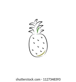 Pineapple flat icon. Single high quality outline symbol of fruit for web design or mobile app. Thin line signs of pineapple for design logo, visit card, etc. Outline pictogram of pineapple.