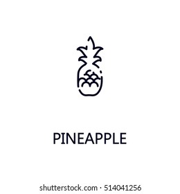 Pineapple flat icon. Single high quality outline symbol of fruit for web design or mobile app. Thin line signs of pineapple for design logo, visit card, etc. Outline pictogram of pineapple. 