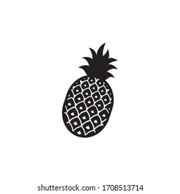 Pineapple flat icon tropical fruit. suitable for website design, logo, app, and ui. Editable vector stroke. EPS 10.