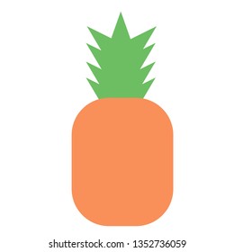 pineapple flat illustration on white