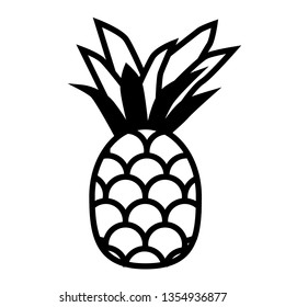Pineapple flat illustration on white