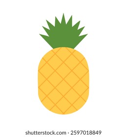 Pineapple flat orange and green color icon on white background for web and mobile design