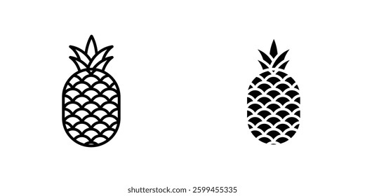 Pineapple flat simple vector icons illustration set.