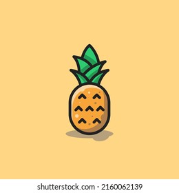 Pineapple flat vector fruit design